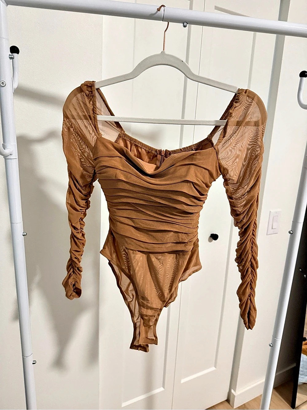 Princess Polly Delany Bodysuit Ruched Long Sleeve